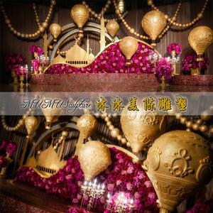 销品促婚礼热气球彩色泡沫雕塑泡雕订做婚庆舞台装饰 商场美陈道