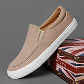 2026新款 软底平底男鞋 休闲男帆布鞋 夏季 潮 透气一脚蹬懒人鞋 男布鞋