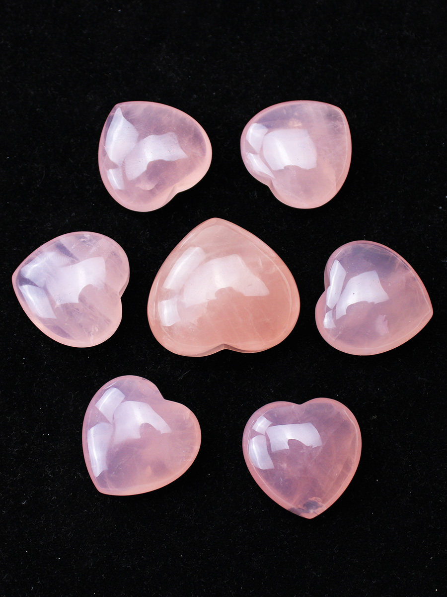YI JINGYUAN 천연 핑크 크리스탈 거친 돌 장식품 하트 모양의 돌 커플 모델 히비스커스 돌 복숭아 꽃 장식품