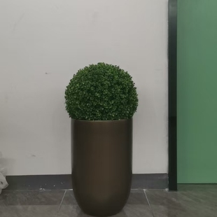 玻璃钢圆形落地大花瓶简约现代家居样板间装饰品酒店直筒柱花器