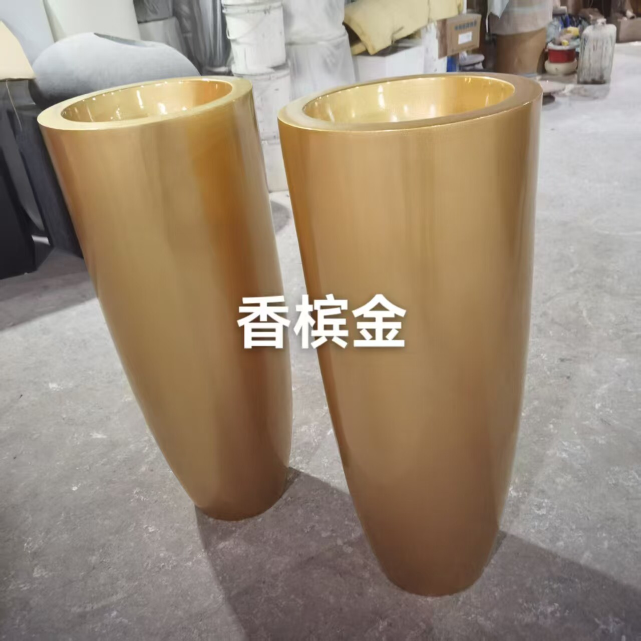 简约现代玻璃钢圆斗形落地花瓶