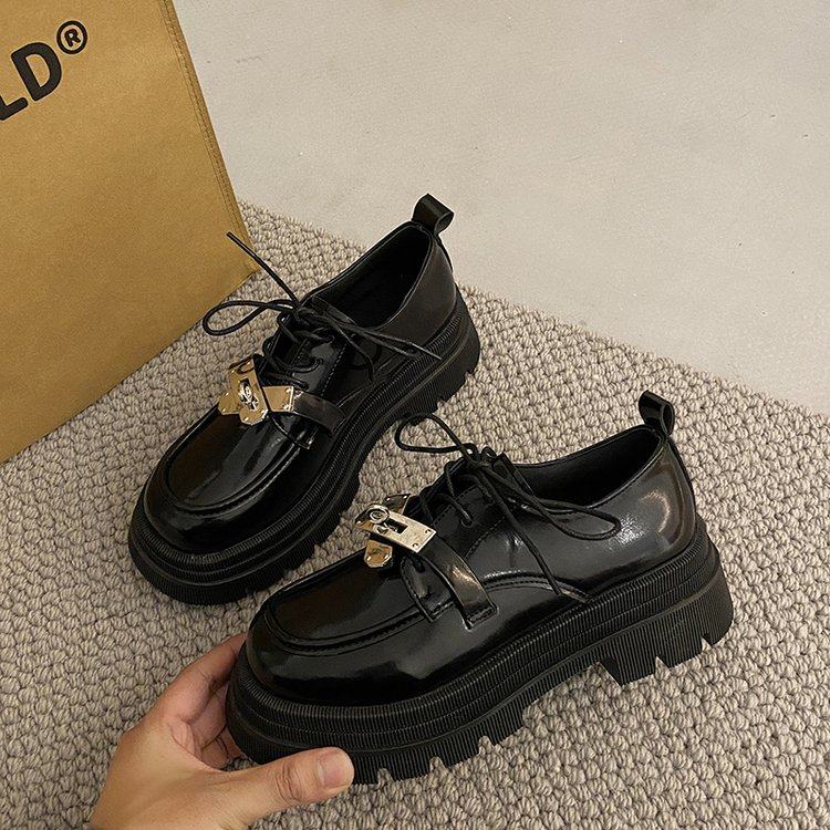 乐福鞋女鞋子新款2025秋冬新款爆款系带黑色洛丽塔软底单鞋小皮鞋,女鞋,深口单鞋,淘宝优惠券,粉丝福利购,淘宝优惠卷