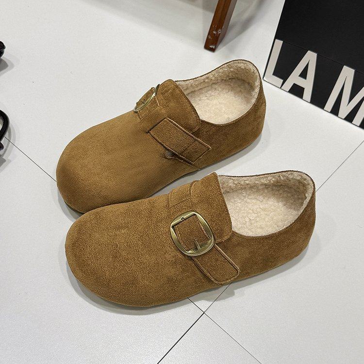 厚底全包勃肯鞋女鞋子2025新款秋冬一脚蹬博肯豆豆鞋加绒毛毛棉鞋,女鞋,深口单鞋,淘宝优惠券,粉丝福利购,淘宝优惠卷