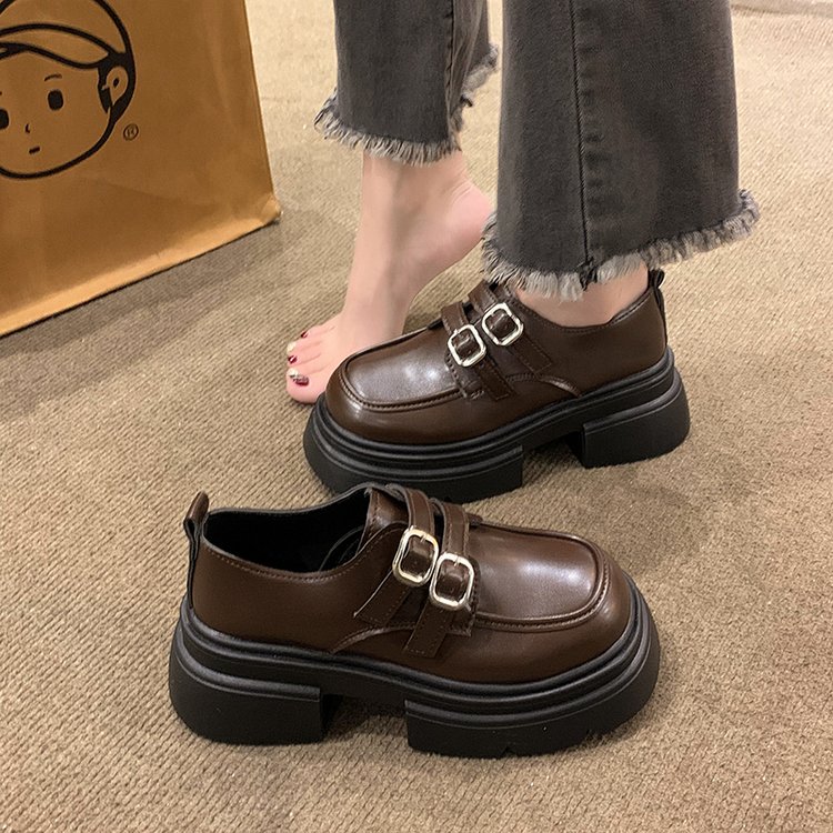 厚底小皮鞋女2024年春秋新款