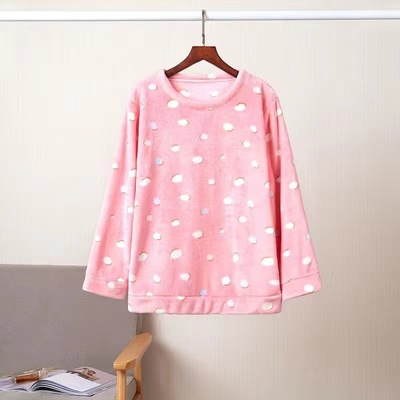 妈妈珊瑚绒睡衣加厚加绒女装上衣