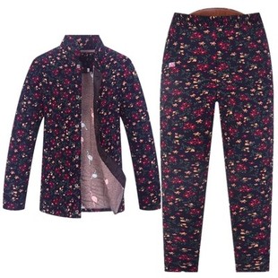 碎花宽松大码 老太太冬装 外套老人保暖家居睡衣女奶奶加厚棉袄棉裤