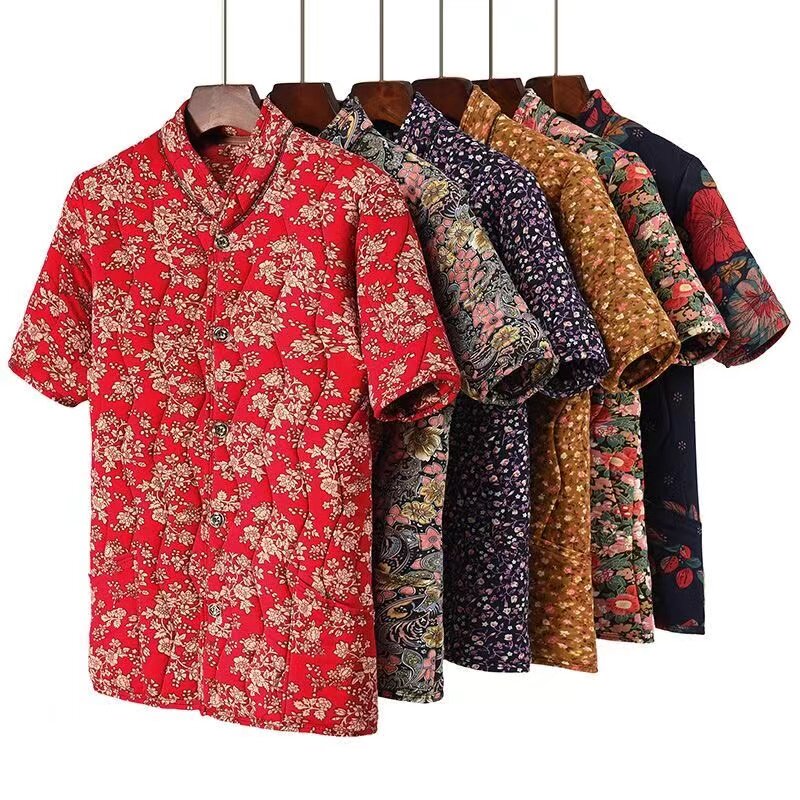 冬季老太太短袖棉衣女老人加厚保暖棉袄马甲奶奶驼绒半袖棉服外套