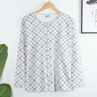 秋装 上衣睡衣男春夏爷爷休闲家居服大码 开衫 中老年男装 长袖 爸爸装