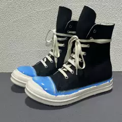 Men's High-Top Shoes 2025 New Model with Waxed Sole, Canvas, Milky Thick Sole, Height-Increasing, European and American High Street Style, Women's Trendy Boots