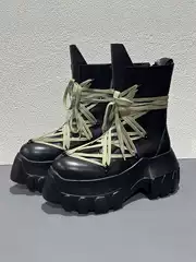 Ro2025 New Dark Style Fashion Crazy Lace-Up High Boots Martin Boots Height-Increasing Thick-Soled Genuine Leather Casual Trendy Shoes