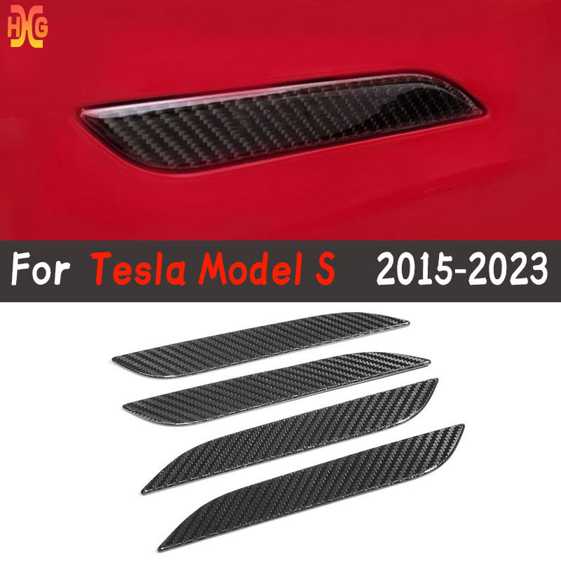 ModelS改装干碳纤维外门把手贴