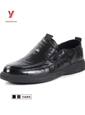 意尔康皮鞋男士2025新款商务休闲皮鞋一脚蹬爸爸鞋子S511ZE53668A