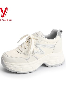 意尔康低帮增高6184AD15407Y新款运动耐磨女鞋2026厚底春季休闲鞋