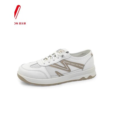 意尔康6281AD16503Y休闲鞋一脚蹬2026新款春季女鞋松紧带拼色网面
