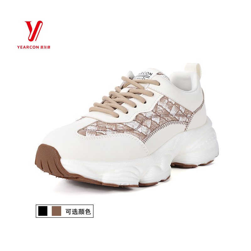 意尔康女鞋2025春夏新款厚底增高老爹鞋女百搭休闲鞋5284ZD48171U