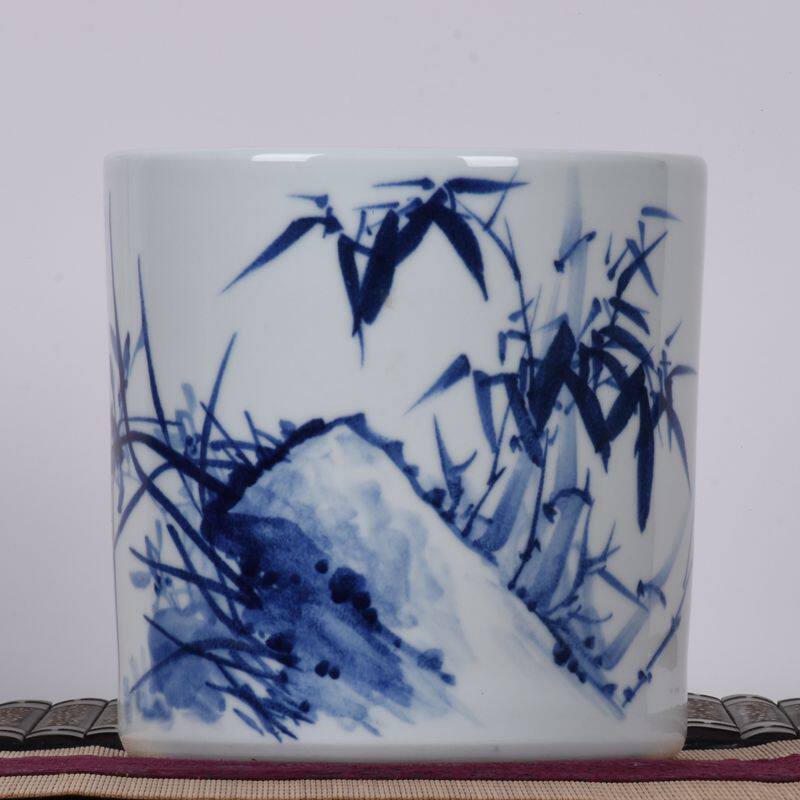 景德镇名家手绘青花瓷花瓶陶瓷器笔筒小画缸书画桶卷轴缸陶艺摆件