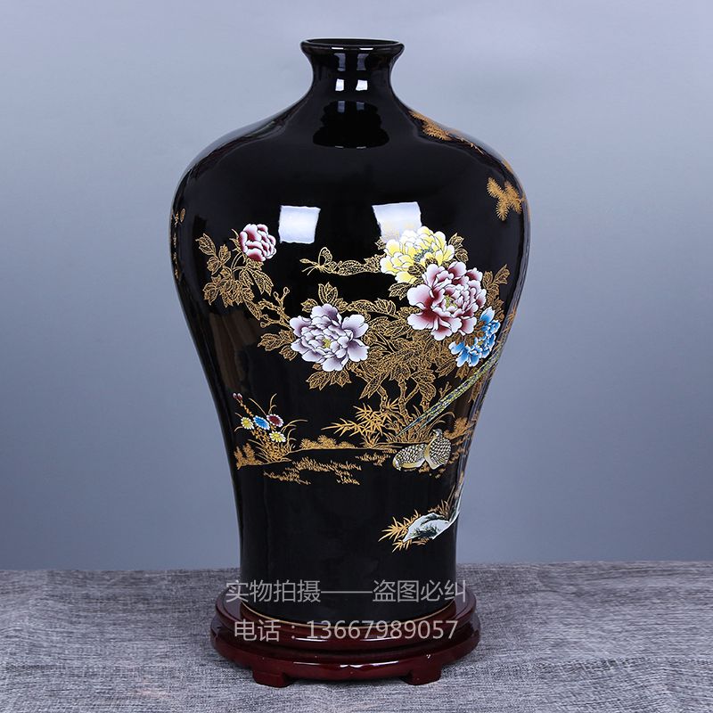 景德镇陶瓷花瓶花开富贵大号花瓶摆设现代家居装饰客厅工艺品摆件