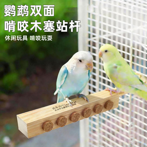 鹦鹉站杆鸟休息站台啃咬磨爪站架