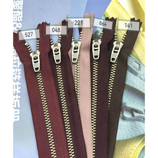 闭尾拉链弹簧头牛仔裤 齿略黄 拉链适用 3号闭口拉链镍白铜 YKK