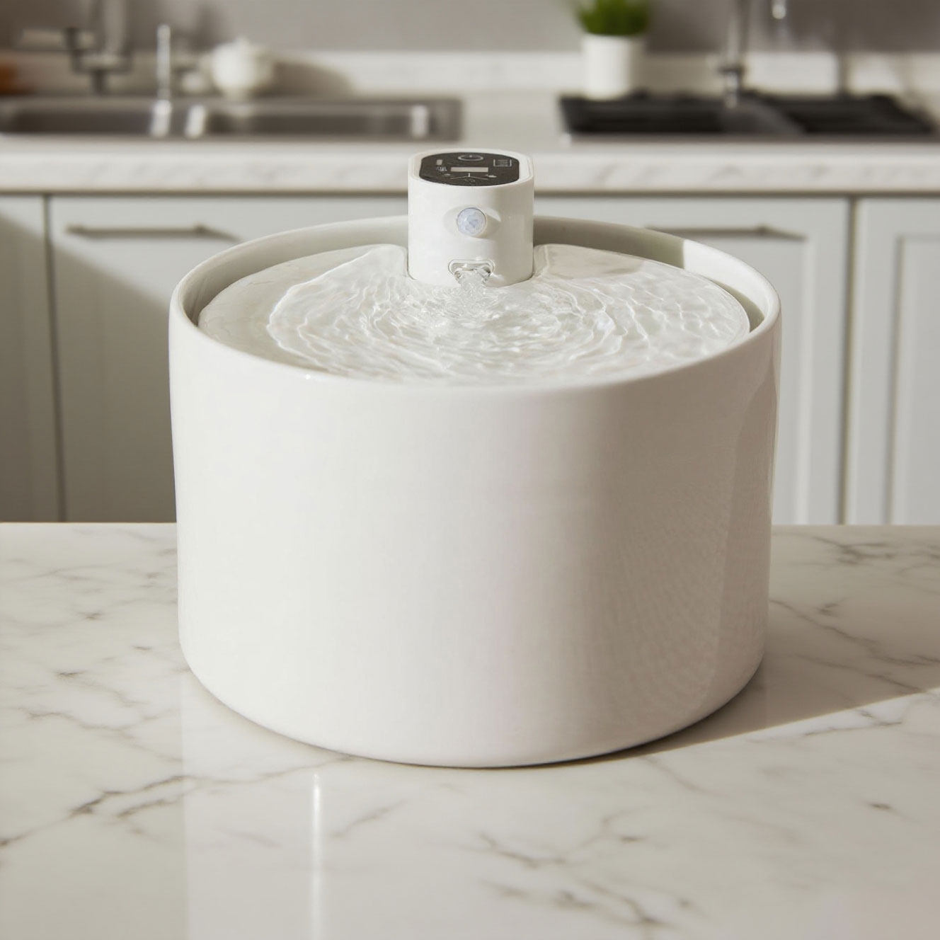 自动陶瓷猫咪饮水机循环感应无线不插电狗狗饮水器猫用流动喝水碗