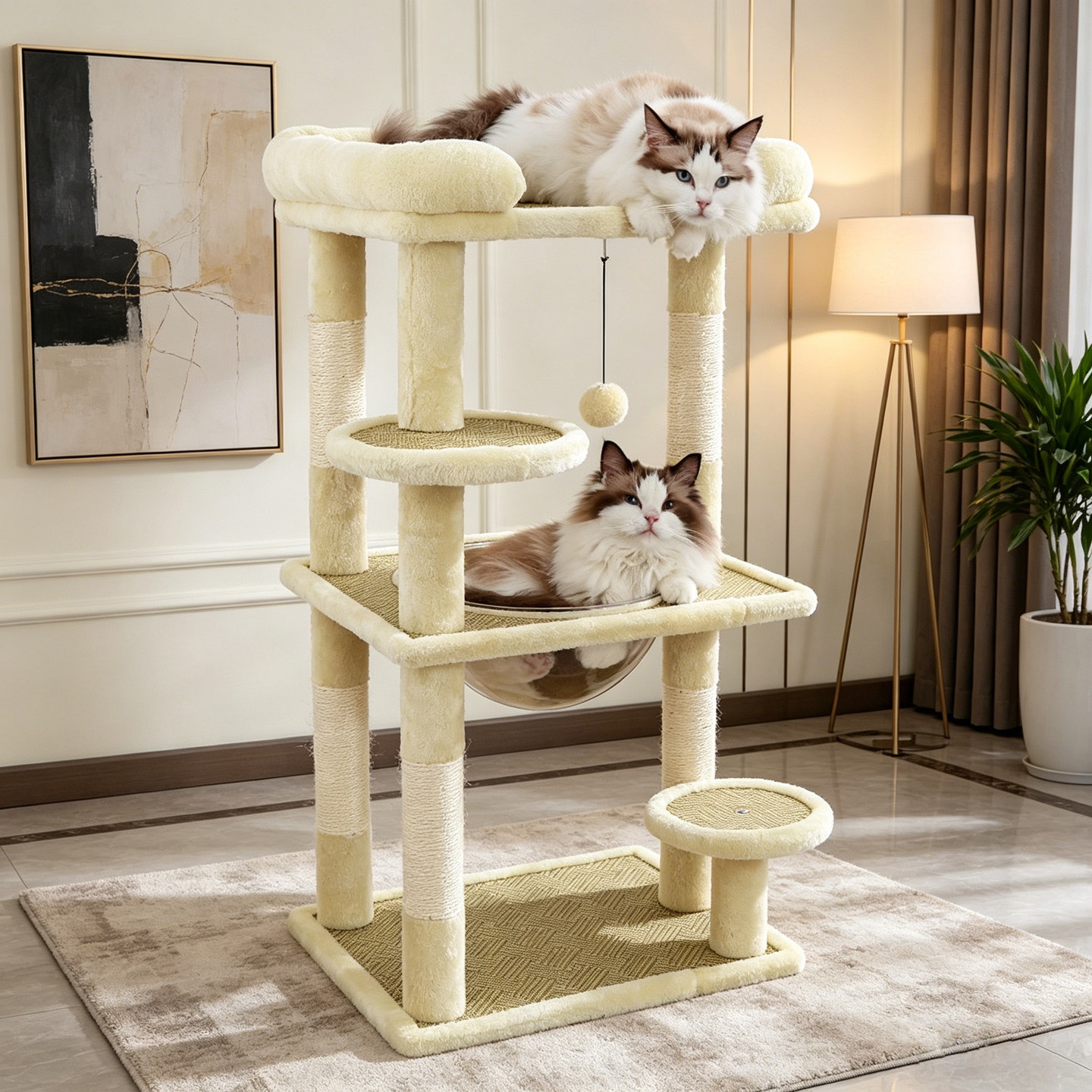 猫爬架家用太空舱小型猫架子剑麻猫抓板幼猫爬柱猫咪睡觉用猫抓架