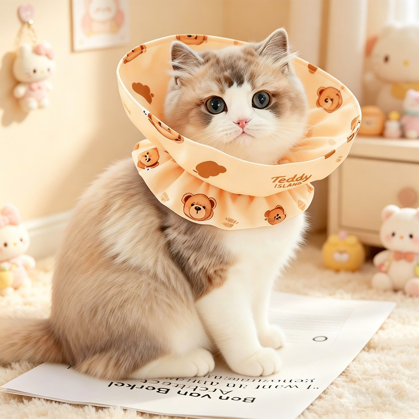 伊丽莎白圈软圈猫猫术后防舔防抓咬猫咪用脖套可调节宠物绝育头套