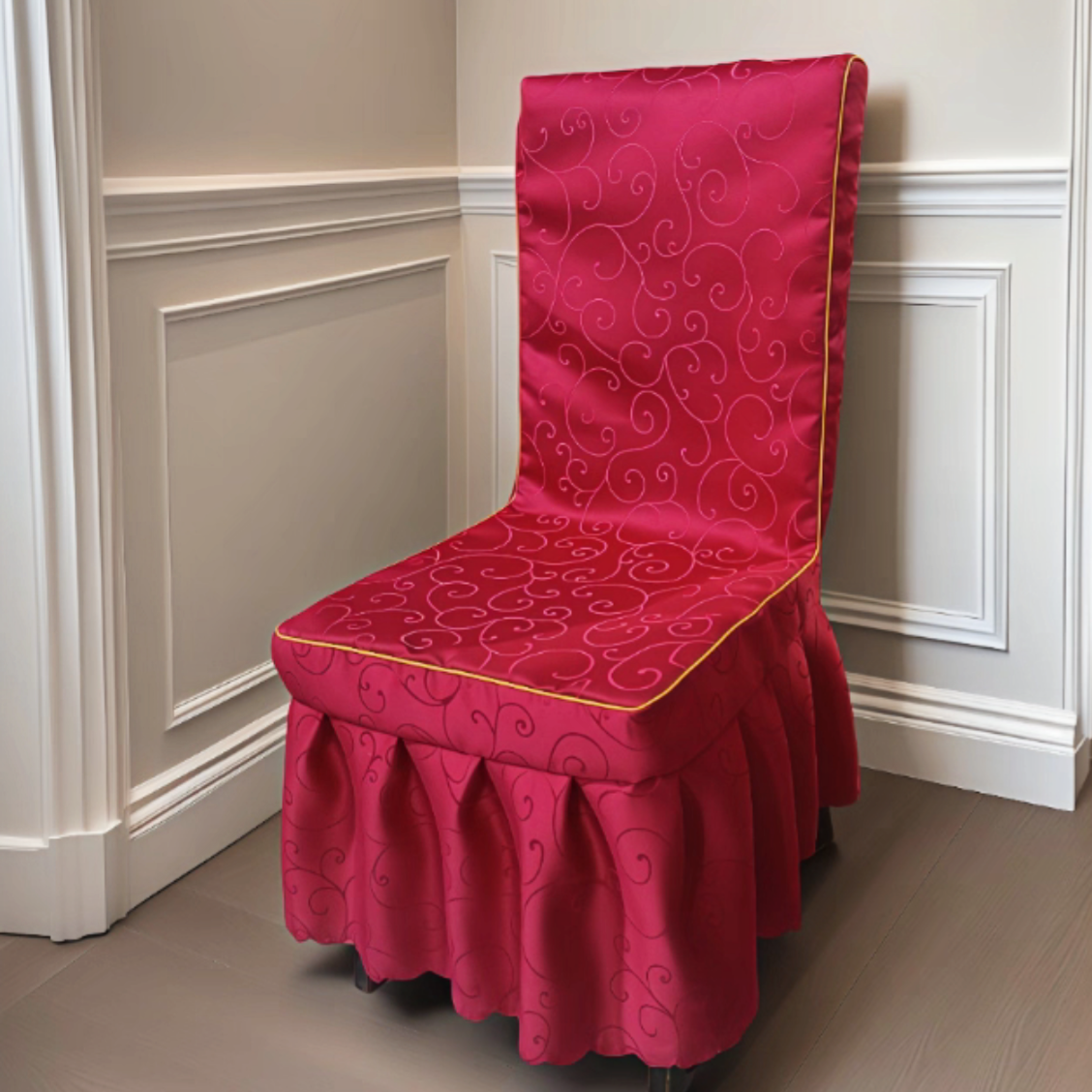 酒店饭店椅套罩餐厅通用木椅子套宴会婚庆会议连体凳子套坐椅套罩