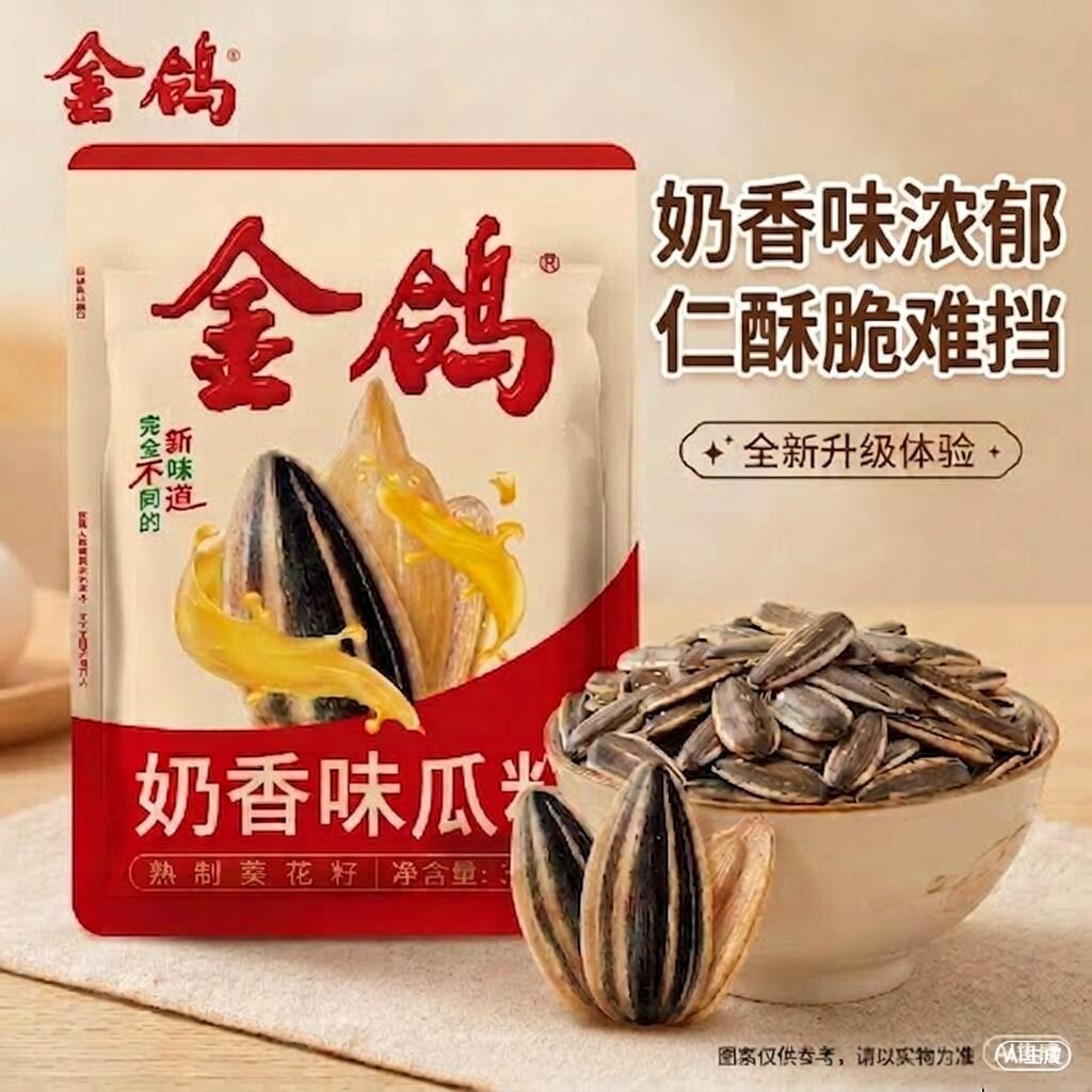 金鸽奶香味瓜子92克袋装葵花籽仁酥脆难挡休闲零食