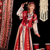 素改良刺绣唐褙子魏晋风日常藏风古装 新款 原创汉服女汉元 春夏姐妹