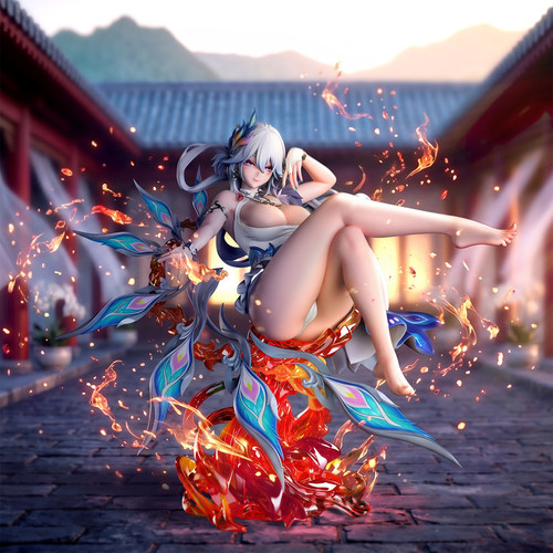 【蚊子模玩】白毛将军手办女雕像