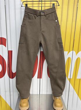 潮牌2025春季新款宽松直筒裤男款美式休闲弯刀裤青年痞帅工装卫裤