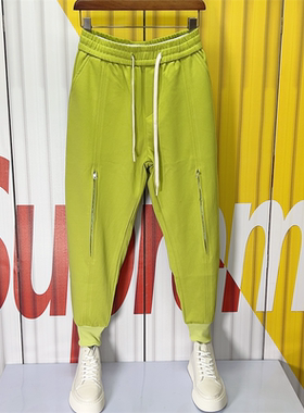 卫裤男秋冬新款休闲九分裤潮男百搭韩版拉链束脚裤网红宽松哈伦裤