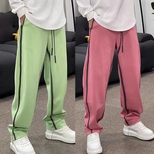 宽松直筒高级感阔腿运动卫裤 潮牌美式 新款 男夏季 设计感扎染休闲裤