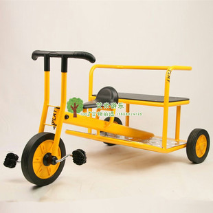 幼儿园亲子园儿童户外童车游戏载人三轮车三人脚踏车载客三轮车子