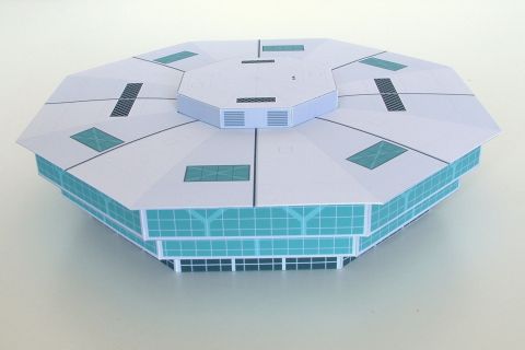 1：400机场卫星航站楼机场建筑3D纸模型DIY手工客机民航飞机模型 玩具/童车/益智/积木/模型 飞机模型 原图主图