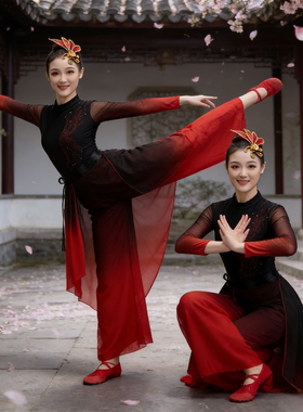谁家大美人开门红色秧歌服女广场舞演出服喜庆套装表演服装珊瑚颂