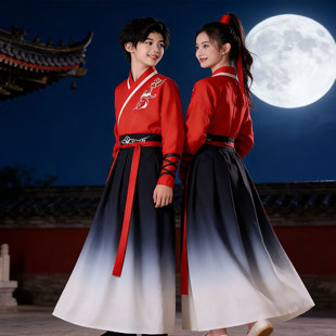 纸扇书生精忠报国中国龙舞蹈演出服装男女学生扇子舞表演骁探故知