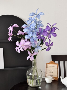 油画风火焰兰仿真花假花家居客厅摆件婚礼堂花园布景店铺橱窗