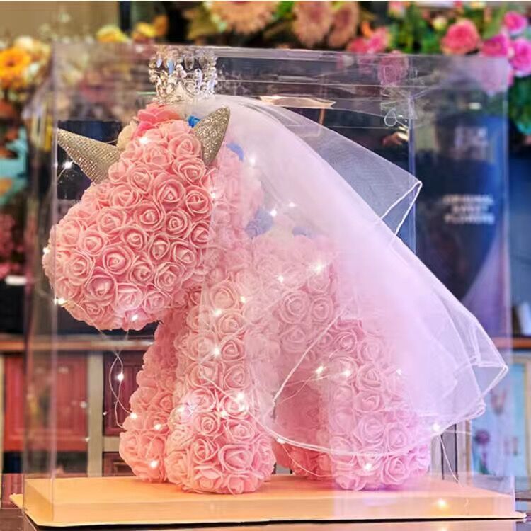 圣诞节礼物玫瑰花独角兽永生花花店生日礼物送女孩女生全班