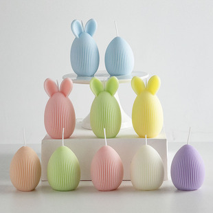 跨境爆款easter bunny eggs复活节兔子蛋装饰礼物鸡蛋型香薰蜡烛