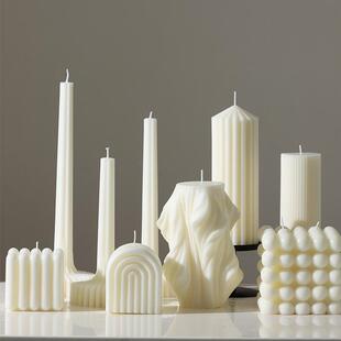 北欧风艺术香薰蜡白色几何创意造型蜡烛订婚浪漫氛围感装饰品