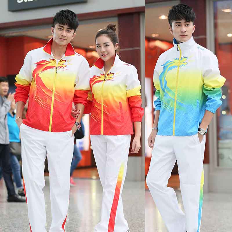 运动服套装男女春秋季出场服冠军领奖服红色团体学生服运动会服装