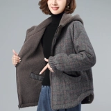 Демисезонная длинная стеганая куртка для матери, пуховик, шерстяное пальто, средней длины, в западном стиле, для среднего возраста