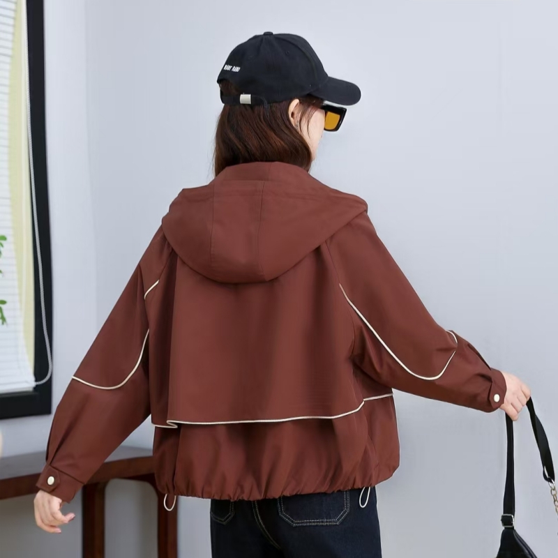 休闲常规聚脂钎维暗扣小个子