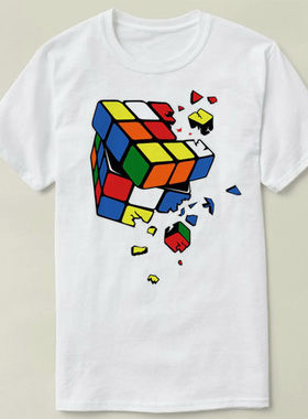 Exploding Cube  Rubiks cube 魔方 DIY Tee T-Shirt T恤 衣服