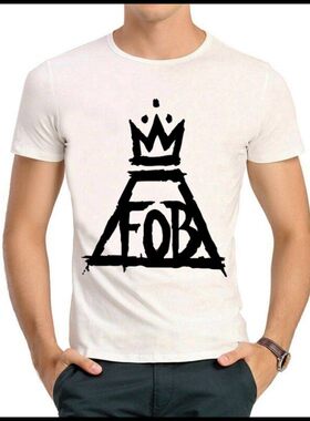 Fall Out Boy T-shirt 打倒男孩 乐队 T恤 白色短袖 Q版 FOB T恤