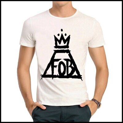 Fall Out Boy T-shirt 打倒男孩 乐队 T恤 白色短袖 Q版 FOB T恤