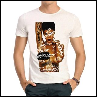 Rihanna T-shirt 白色 蕾哈娜 T恤 卡通 蕾哈娜 R标T恤 T恤 男女