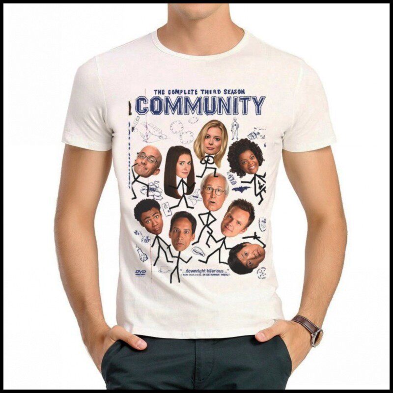 community t-shirt 白色短袖 废材联盟 t恤 美剧 废材联盟 t恤衫