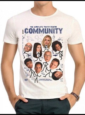 Community T-shirt 白色短袖 废材联盟 T恤 美剧 废材联盟 T恤衫